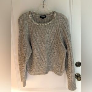 Express embellished studded rhinestones sweater Holiday Christmas New Years